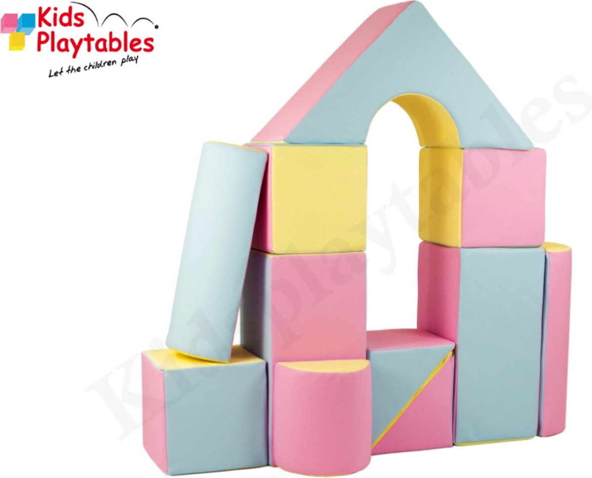 Soft Play Foam Blokken set 11 stuks roze-geel-blauw | speelblokken | baby speelgoed | foamblokken | bouwblokken | Soft play speelgoed | schuimblokken